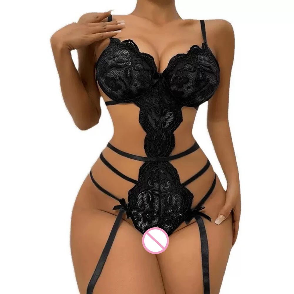 Lace Teddy Lingerie - Body Teddy Sexy de Renda com