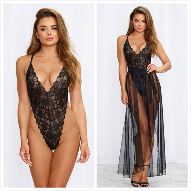 Lace Teddy Lingerie - Roupa interior erótica sexy traje renda