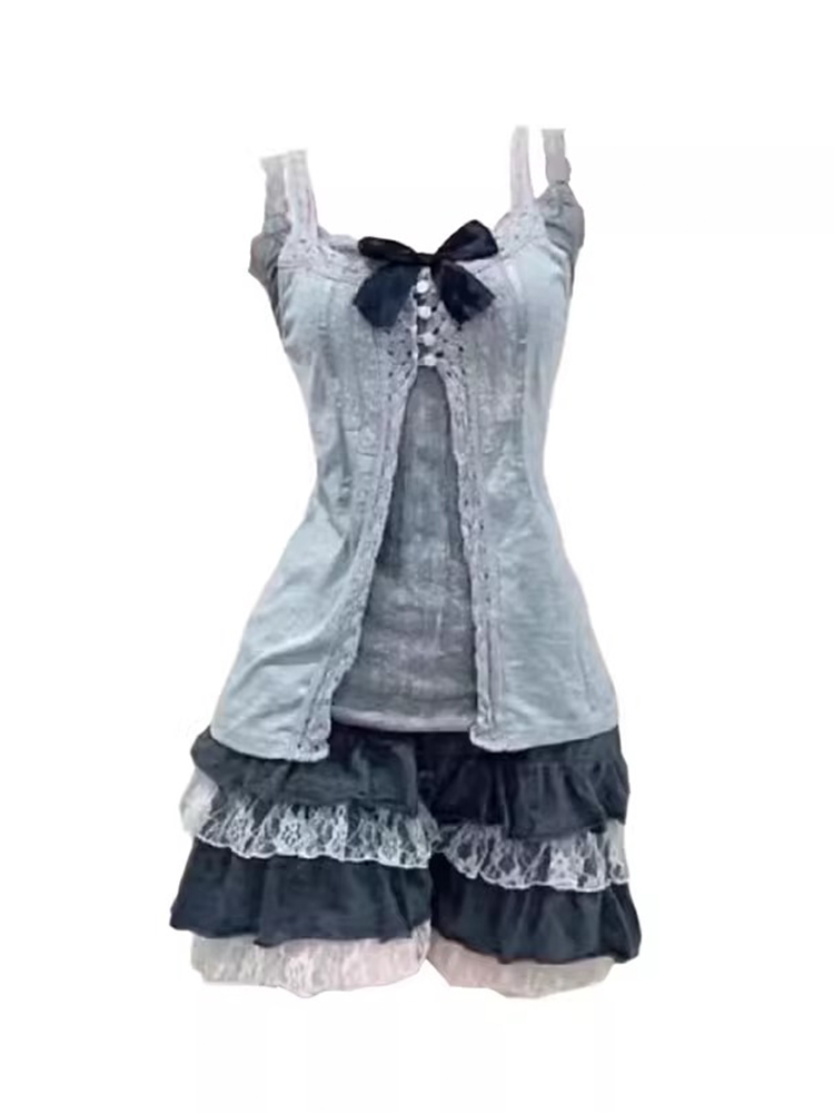 Conjunto de Três Peças Estilo  - Cami Top Lace avaliação e preço