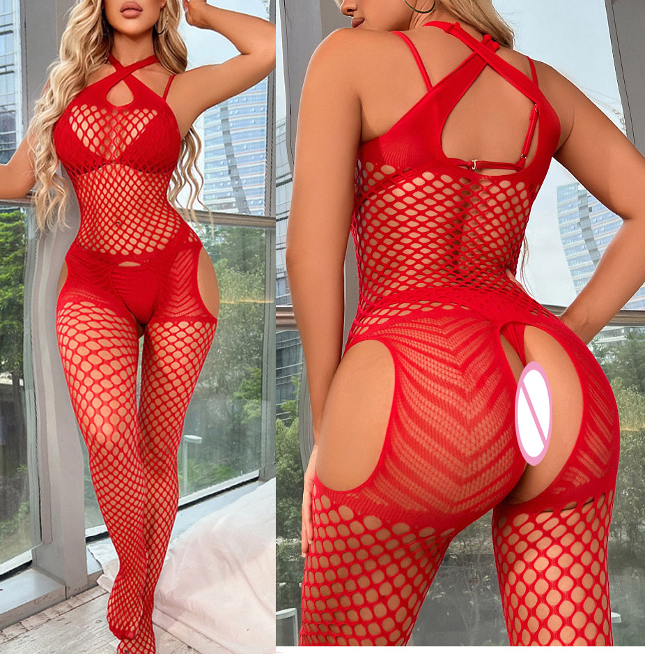 Lingerie Sexy de Natal em Croc - Bodystocking Fishnet avaliação e preço