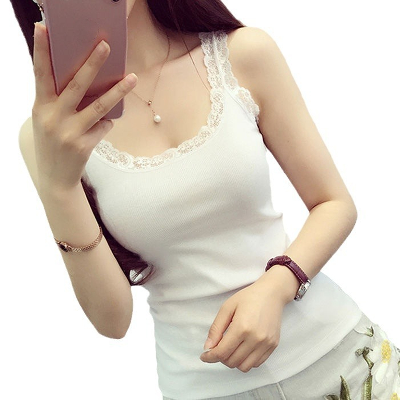 Preto topos verão sem mangas f - Cami Top Lace avaliação e preço