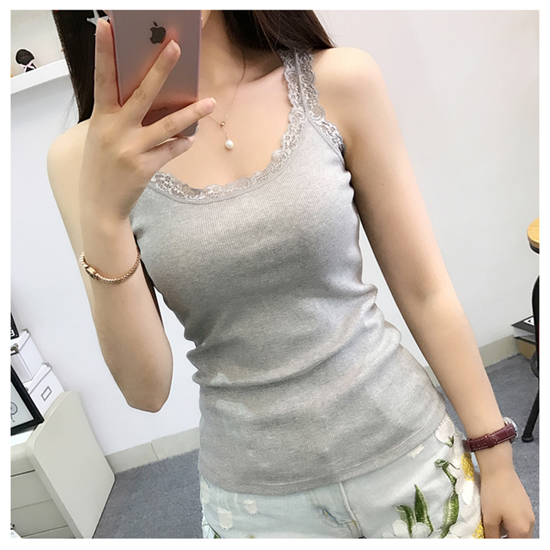 Preto topos verão sem mangas f - Cami Top Lace avaliação e preço