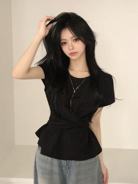 Suéter Feminino Estilo Coreano - Corset Waist Cinch avaliação e preço