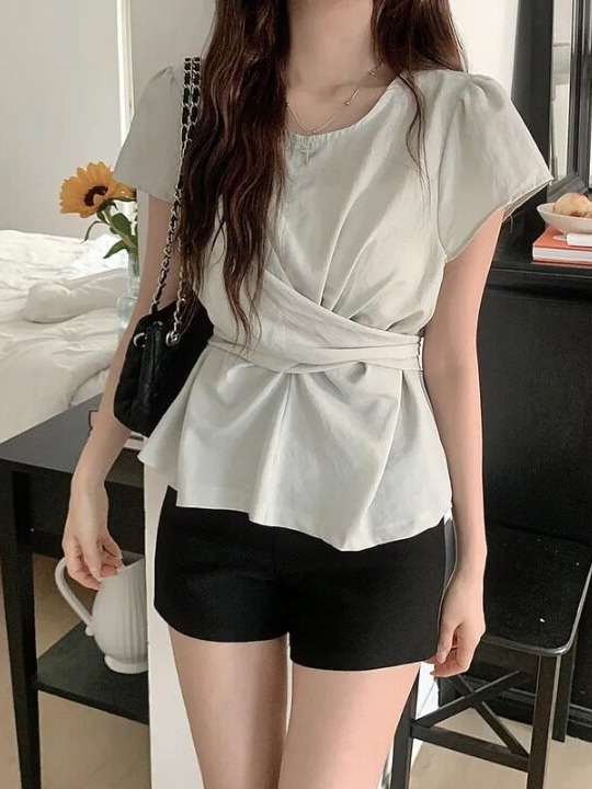 Suéter Feminino Estilo Coreano - Corset Waist Cinch avaliação e preço